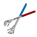Telescopic skeleton hand back scratcher with colorful handle