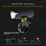 Smart bicycle headlight with auto sensor and LCD display for night cycling.
