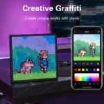 Smart pixel art display LED clock with custom animations
