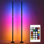 RGB Corner LED Floor Lamp with Remote Control and Dynamic Colors