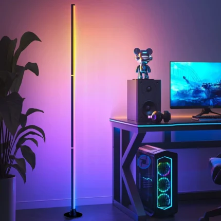 RGB Corner LED Floor Lamp with Remote Control and Dynamic Colors