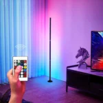 RGB Corner LED Floor Lamp with Remote Control and Dynamic Colors