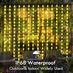 Smart RGB LED curtain string lights for outdoor party decor