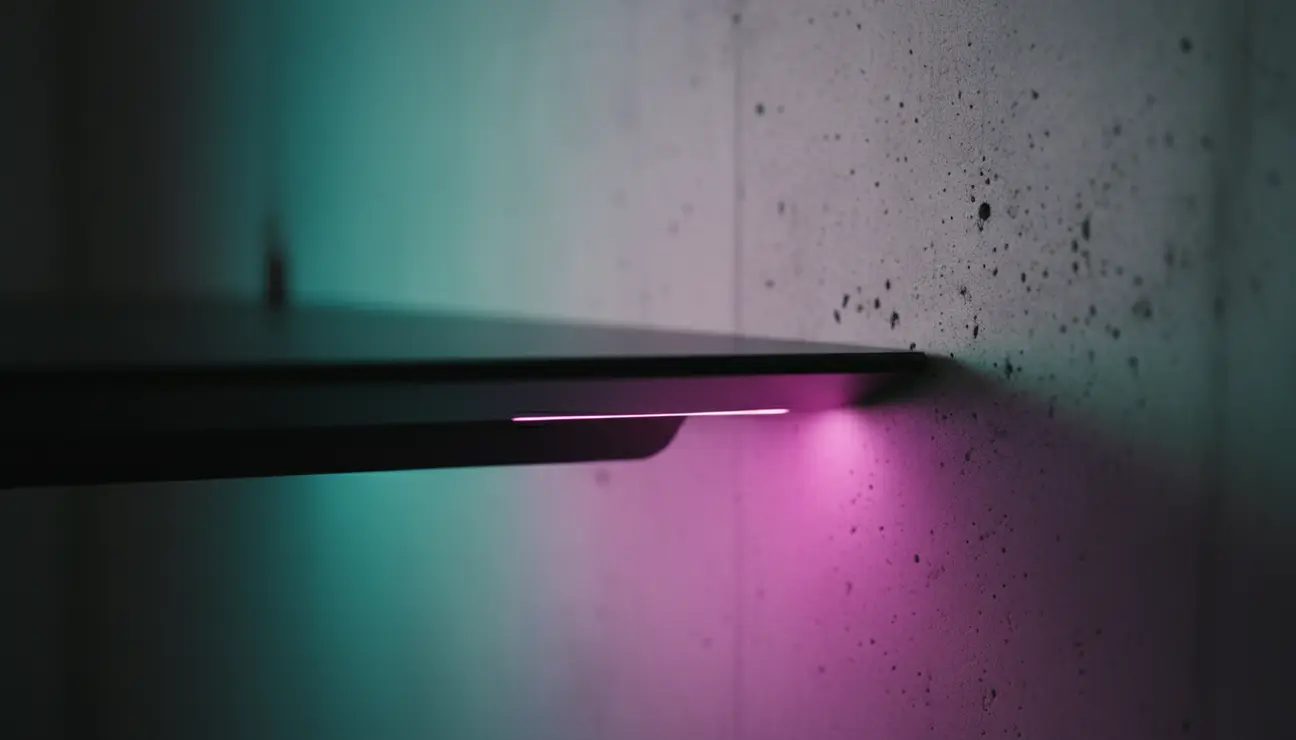 Smart room makeover using colorful LED strip lighting.