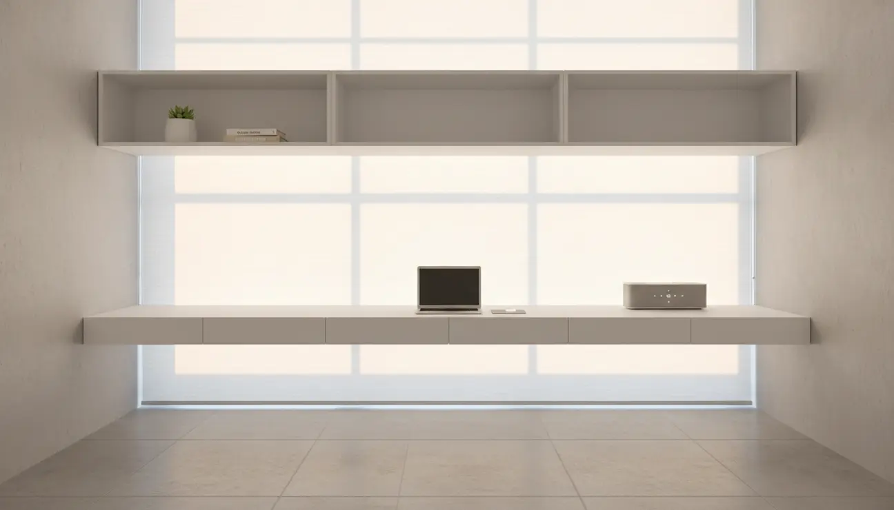 Minimalist shelf setup for a smart room makeover.
