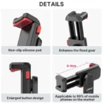 360 degree rotating smartphone cold shoe tripod mount