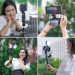 360 degree rotating smartphone cold shoe tripod mount