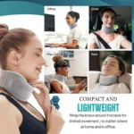 Adjustable soft cervical collar for neck support and pain relief.