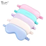 Soft satin sleep mask set in pastel colors for relaxation.