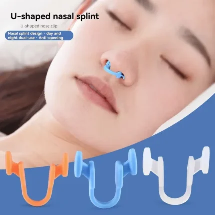 Soft silicone nasal dilator for improved breathing and snoring relief.