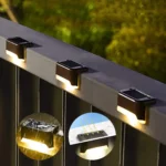Solar powered LED deck and step lights for outdoor railings