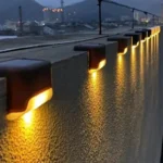 Solar powered LED deck and step lights for outdoor railings