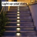 Solar powered LED deck and step lights for outdoor railings