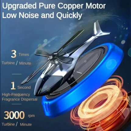Solar Helicopter Car Air Freshener with auto-rotate fragrance diffuser