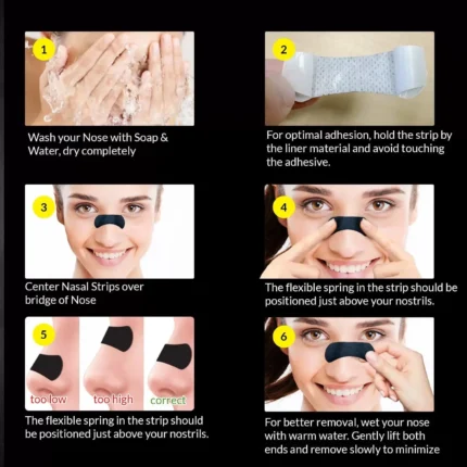 Nasal strips with spring lift mechanism for improved breathing.