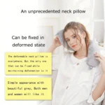 Flexible memory foam travel pillow for neck and lumbar support.