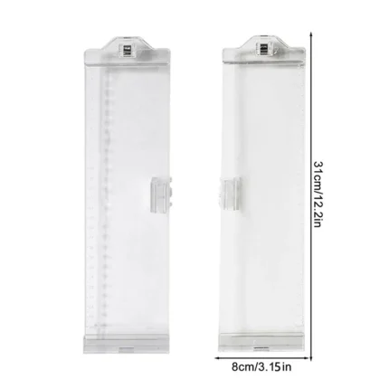 Clear monitor side organizer holding notes and smartphone