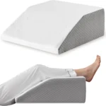 Two-part leg elevation wedge pillow for swelling and circulation.