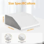 Two-part leg elevation wedge pillow for swelling and circulation.