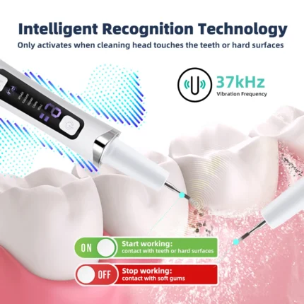 Ultrasonic tooth scaler cleaning teeth with intelligent recognition