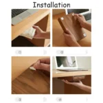 Under desk slide-out wood drawer with adhesive installation.