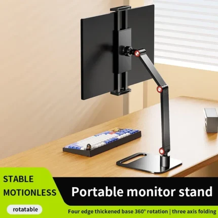 Adjustable desktop stand for tablet and phone with articulated arm