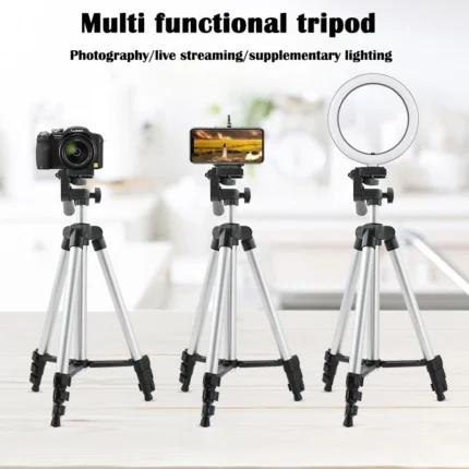 Universal camera phone tripod stand with remote control for vlogging