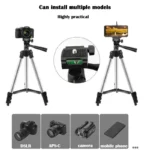 Universal camera phone tripod stand with remote control for vlogging
