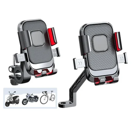 Universal motorcycle bike phone mount with shockproof 6-claw grip