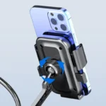 Universal motorcycle bike phone mount with shockproof 6-claw grip