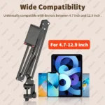 Articulating arm tablet phone mount for desk and bed