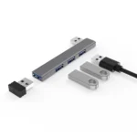 4-in-1 USB 3.0 hub for laptops, USB-C and USB-A