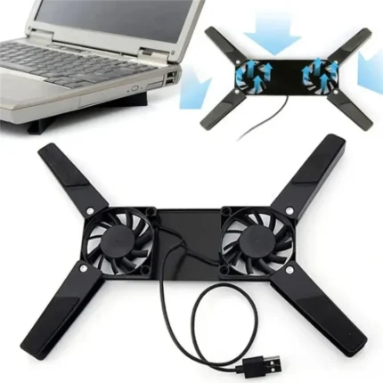 Foldable USB Laptop Cooling Stand with Dual Fans