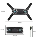 Foldable USB Laptop Cooling Stand with Dual Fans