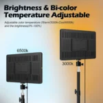 USB LED studio fill light panel with bi-color and dimmable features