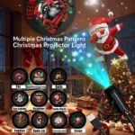 USB projector light with interchangeable slides for holiday and star projections