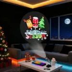 USB projector light with interchangeable slides for holiday and star projections