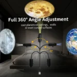 USB projector light with interchangeable slides for holiday and star projections