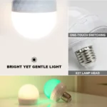 USB rechargeable smart LED bulb with remote control and RGB colors