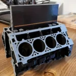 V8 engine block desk organizer business card holder