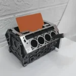 V8 engine block desk organizer business card holder