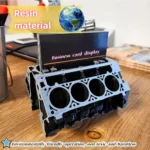 V8 engine block desk organizer business card holder
