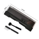 Vinyl record cleaning kit with carbon fiber brush and stylus cleaner