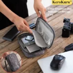 Water-resistant electronics travel organizer for cables and gadgets