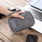 Water-resistant electronics travel organizer for cables and gadgets
