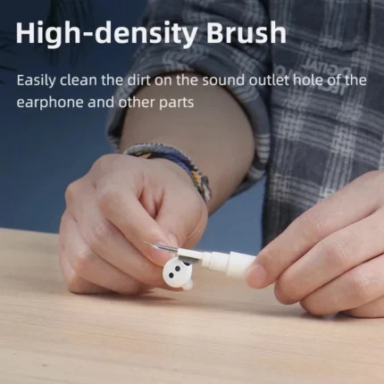 3-in-1 wireless earbud cleaning pen with brush, metal tip, and sponge