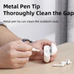 3-in-1 wireless earbud cleaning pen with brush, metal tip, and sponge