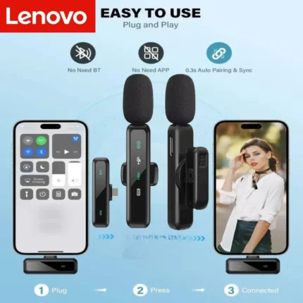 Dual wireless lavalier microphone system for iPhone and Android