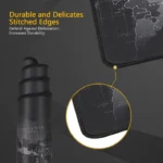 Monochromatic world map desk mat for gaming and office use