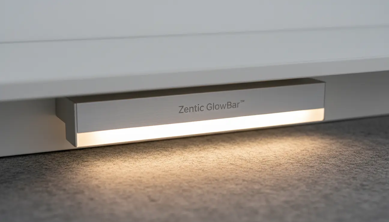 Macro shot of a diffused under shelf lighting bar.